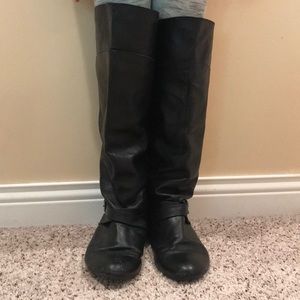 Tall Black Leather Boots